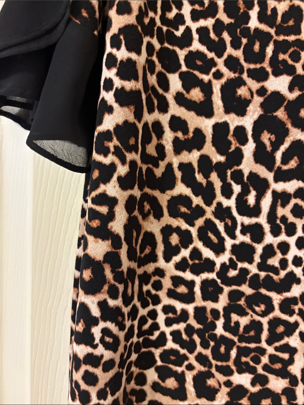 Leopard Print Cold-Shoulder Ruffle Top - Animal Print - Picture 5 of 5